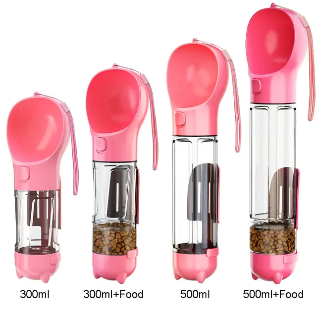 Multifunctional water and food bottle for pets