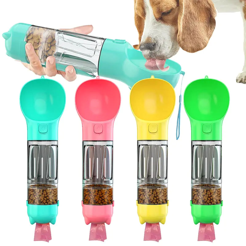 Multifunctional water and food bottle for pets